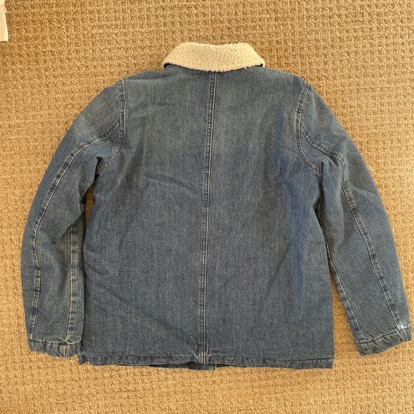 J Crew Denim Sherpa Fleece Swing Jacket Blue - Picture 5 of 8
